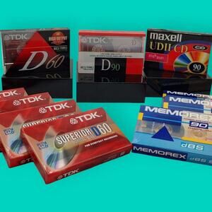 Mix Lot 11 Retro Blank Cassette Tapes Maxell UDII-CD 90 Chrome TDK D90 (1988)...